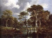 Jacob van Ruisdael Waterfall in a Hilly Wooded Landscape oil painting reproduction